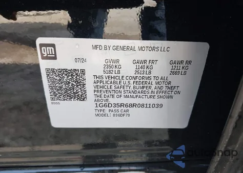 2024 Cadillac Ct5-V V-Series Blackwing z USA, uszkodzony, nr VIN 1G6D35R68R0811039